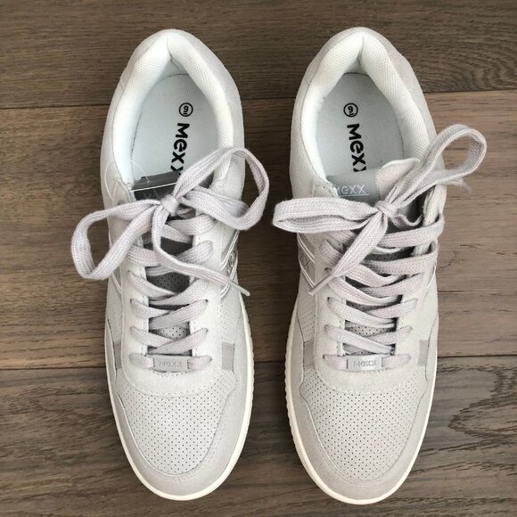 Mexx Hawk Casual Lace Up Sneakers w Imitation Leather Uppers in Grey Sz 9 - Picture 8 of 12